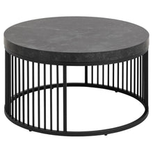 Load image into Gallery viewer, Strington Round Coffee Table With Marble Melamine Top And Metal Base 65cm