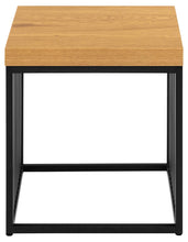 Load image into Gallery viewer, Strington Stylish Oak Melamine Side Table With Metal Bar Base 40x40cm