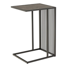 Load image into Gallery viewer, Strington Spacious Side Table Ideal Height Black Metal Legs Marble Look Wooden Top 63cm