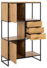 Load image into Gallery viewer, Swindon Designer Bookcase Free Standing Storage Shelf Unit With Steel Frame 85x40x141 cm