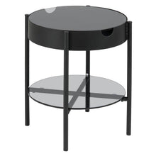Load image into Gallery viewer, Tipton Coffee Side Table With Hidden Storage Smoked Glass Metal Frame 40x50cm