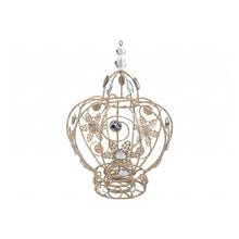 Load image into Gallery viewer, Crown Christmas Tree Topper Decoration, Champagne Gold Metal Diamante 30x20cm