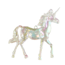 Load image into Gallery viewer, Iridescent Shimmer Unicorn Hanging Christmas Decoration Magical Fairy Tale Themed Xmas Tree Pendant Holographic Lightweight