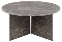 Load image into Gallery viewer, Vega Designer Solid Marble Stone Coffee Table Marron Brown 90cm