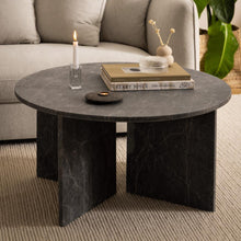 Load image into Gallery viewer, Vega Designer Solid Marble Stone Coffee Table Marron Brown 90cm