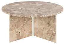 Load image into Gallery viewer, Vega Designer Solid Marble Stone Coffee Table Latte Brown 90cm