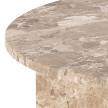 Load image into Gallery viewer, Vega Designer Solid Marble Stone Coffee Table Latte Brown 90cm