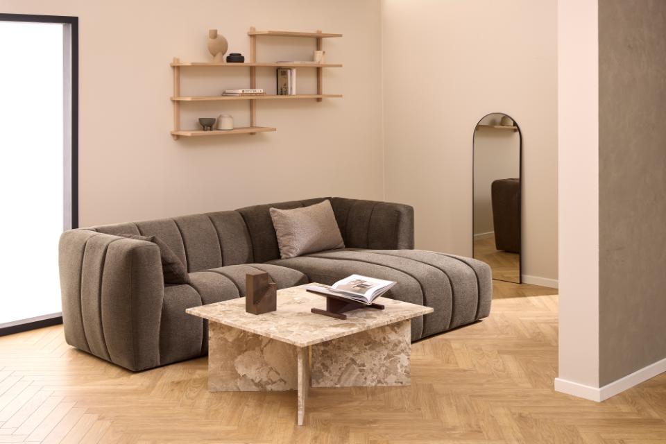 Vega Lavish Marble Coffee Table In Brown With Square Top 90cm