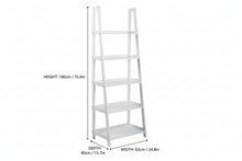 Load image into Gallery viewer, Wally Large Wooden Step Bookcase Storage Shelf Unit In White 63x40x180 cm