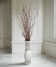Load image into Gallery viewer, Large White Ceramic Floor Vase With Silver Glitter Diamante Detail 60cm Home Decor