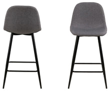Load image into Gallery viewer, Wilma Fabric Bar Stool, Set Of 2 Comfort Bar Counter Stools With Black Metal Legs