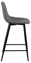 Load image into Gallery viewer, Wilma Fabric Bar Stool, Set Of 2 Comfort Bar Counter Stools With Black Metal Legs