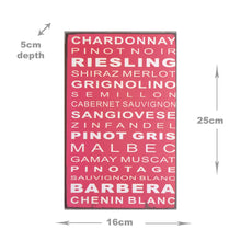 Load image into Gallery viewer, Wine List Message Block, Unique Home Interior Gift Sign 25x16x5cm