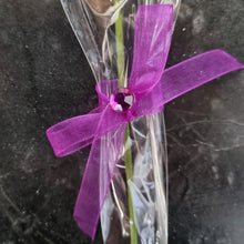 Load image into Gallery viewer, Single Wooden Rose Bud in Cellophane and Ribbon - Choose from 20 Colours
