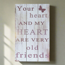 Load image into Gallery viewer, Quality Wall Art Wooden Sign 'Your Heart And My Heart' Message 50x30cm