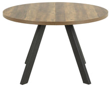 Load image into Gallery viewer, Zalida Extendable Round Dark Oak Dining Table 120 Diameter Extending to 210x120cm