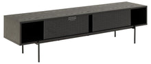 Load image into Gallery viewer, Angus Large TV Cabinet Unit With 2 Sliding Doors In Black 180x40x45cm