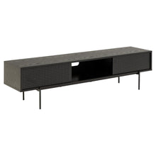 Load image into Gallery viewer, Angus Large TV Cabinet Unit With 2 Sliding Doors In Black 180x40x45cm