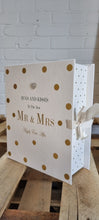 Load image into Gallery viewer, New Mr And Mrs Wedding Keepsake Gift Box With Embellished Diamante Heart 33x17x33cm