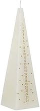 Load image into Gallery viewer, Christmas Advent Countdown Candle In Cone Shape, 15cm in Red, Ivory, Or White