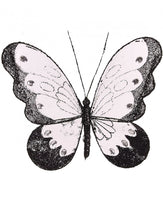 Load image into Gallery viewer, Medium Nylon Glitter Diamante Butterfly Decoration With Metal Clip On Reverse In Various Colours 18cm