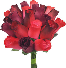 Load image into Gallery viewer, Bouquet Of 24 Mixed Red Wooden Roses - Valentine