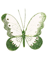 Load image into Gallery viewer, Medium Nylon Glitter Diamante Butterfly Decoration With Metal Clip On Reverse In Various Colours 18cm