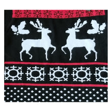 Load image into Gallery viewer, Traditional Print Christmas Jumper Reindeers Black White Unisex Xmas Novelty Dress Up Men Women