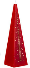 Load image into Gallery viewer, Christmas Advent Countdown Candle In Cone Shape, 15cm in Red, Ivory, Or White