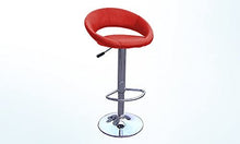 Load image into Gallery viewer, Plump Designer Bar Stool With Gas Lift, Leather Seat And Backrest With Chrome Base And Footrest
