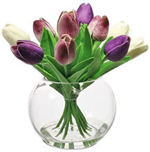 Load image into Gallery viewer, Bunch Of Tulips, 10 Stems Of Real Touch Artificial Hand Tied In A Bouquet With Raffia, Choose From 5 Colours