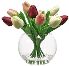 Load image into Gallery viewer, Bunch Of Tulips, 10 Stems Of Real Touch Artificial Hand Tied In A Bouquet With Raffia, Choose From 5 Colours