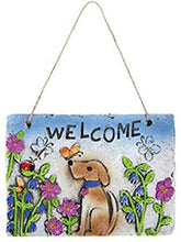 Load image into Gallery viewer, Welcome to the Garden Hanging Stone Sign, Choose Cats Or Dogs