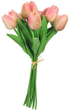 Load image into Gallery viewer, Bunch Of Tulips, 10 Stems Of Real Touch Artificial Hand Tied In A Bouquet With Raffia, Choose From 5 Colours