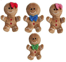 Load image into Gallery viewer, Gingerbread Men Hanging Decorations Christmas Tree Decorations Soft Plush 10cm Gingerbread Boys and Girls with Bows 4 Pack