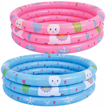 Load image into Gallery viewer, Great Value 39" Round Inflatable Pool Cute Alpaca Paddling Pool Baby Water Splash to Cool Down or Use as Ball Pit 100cm by 30cm in Pink or Blue