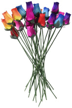 Load image into Gallery viewer, Bunch Of 8 Wooden Rose Stems In A Wide Range Of Colours Home Decor Artificial Flowers