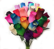 Load image into Gallery viewer, Bunch Of 8 Wooden Rose Stems In A Wide Range Of Colours Home Decor Artificial Flowers