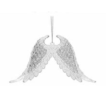 Load image into Gallery viewer, Elegant Angel Wings Christmas Hanging Decoration Sequin Detail Acrylic in Rose Gold, Pale Gold, or Silver