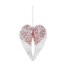 Load image into Gallery viewer, Pretty Angel Wings Sequin Detail, Glass Look Acrylic Hanging Decoration Red, Gold, Blue, Silver, Rose Gold or Blush Pink