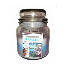 Load image into Gallery viewer, Trio Scent 15oz Layered Jar Candle in 3 Fragrances - Zesty Citrus, Berry Desserts, or Coastal Calm