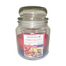 Load image into Gallery viewer, Trio Scent 15oz Layered Jar Candle in 3 Fragrances - Zesty Citrus, Berry Desserts, or Coastal Calm