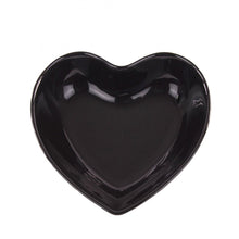 Load image into Gallery viewer, Heart Shaped Ceramic Heart Bowl in Black or Cream Glossy Finish 24x24x6