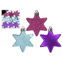 Load image into Gallery viewer, Bright and Colourful Christmas Tree Decorations Modern Brights in Purple, Pink, and Blue Tinsel, and Various Bauble Packs
