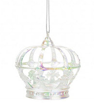 Load image into Gallery viewer, Iridescent Shimmer Crown Hanging Christmas Decoration Magical Fairy Tale Themed Xmas Tree Pendant