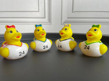 Load image into Gallery viewer, Cheerleader Ducks, Set of 4 Rubber Ducks With 4 Bright Uniforms Party Bags Games from Ducks in Disguise