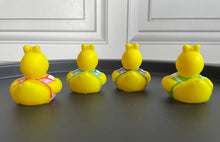 Load image into Gallery viewer, Cheerleader Ducks, Set of 4 Rubber Ducks With 4 Bright Uniforms Party Bags Games from Ducks in Disguise
