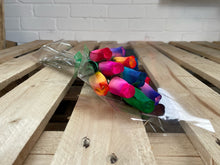 Load image into Gallery viewer, Bouquet of 12 Mixed Colours Two Tone Wooden Roses - Rainbow Ombre