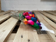 Load image into Gallery viewer, Bouquet of 12 Mixed Bright Colours Wooden Roses - Rainbow