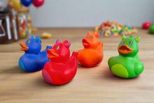 Load image into Gallery viewer, Dragon Ducks, Set of 4 Bright Fiery Dragon Rubber Ducks. 'Dragon Ducks' from Ducks in Disguise